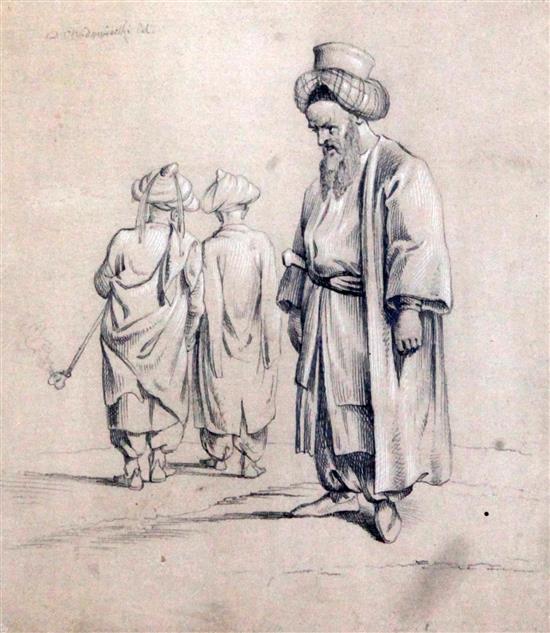 Daniel Chodowiecki (1726-1801) Grove of Turks 4.25 x 4in.